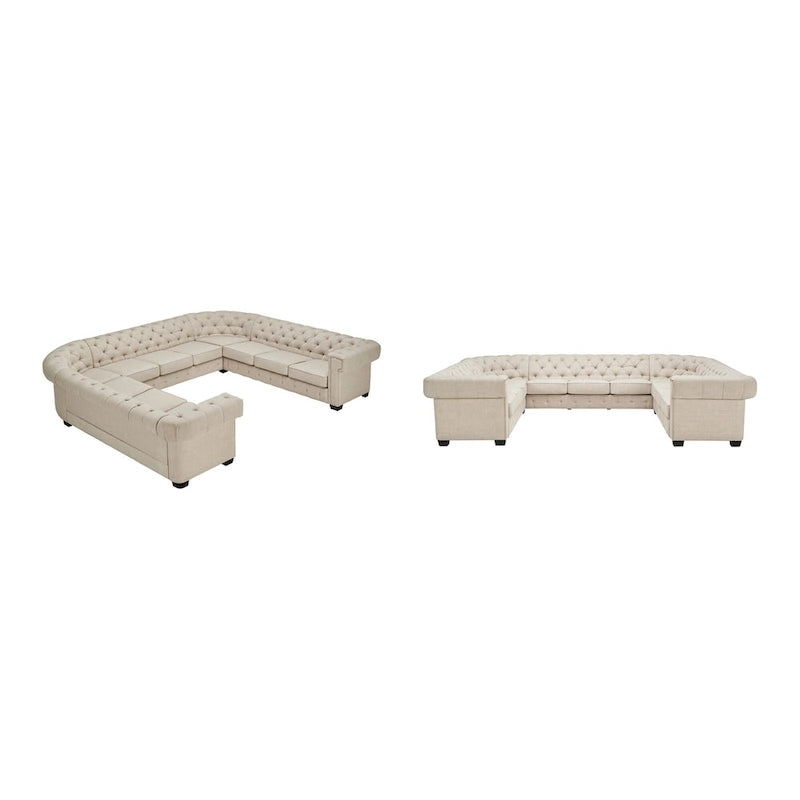 Gdansk 11-Seat U-Shaped Chesterfield Sectional Sofa
