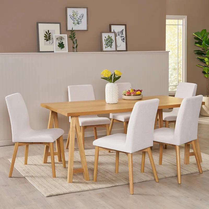 Set da pranzo di 7 pezzi Orrin Mid-Century Modern di Christopher Knight Home