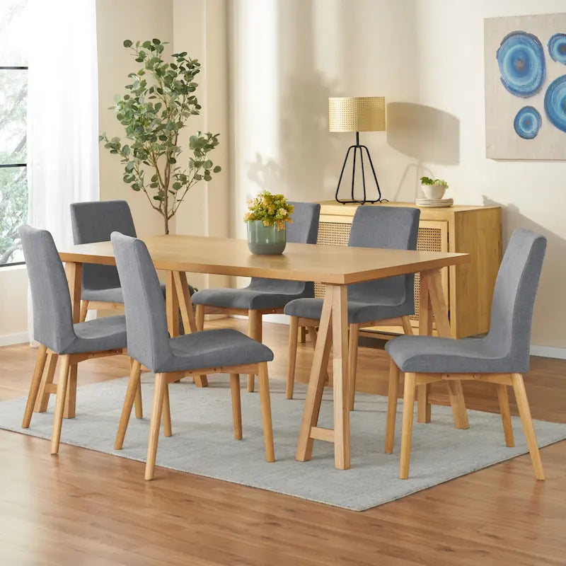Set da pranzo di 7 pezzi Orrin Mid-Century Modern di Christopher Knight Home