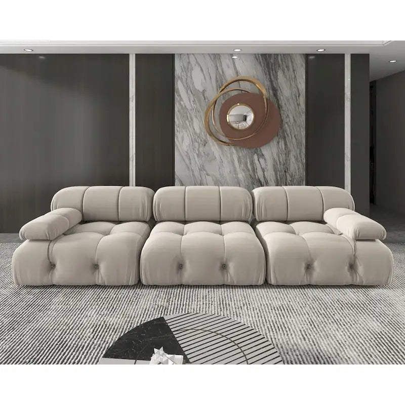 Velvet Sectional Sofa Reversible Modular Couch