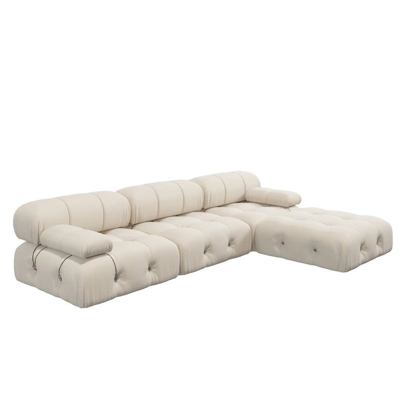 Velvet Sectional Sofa Reversible Modular Couch