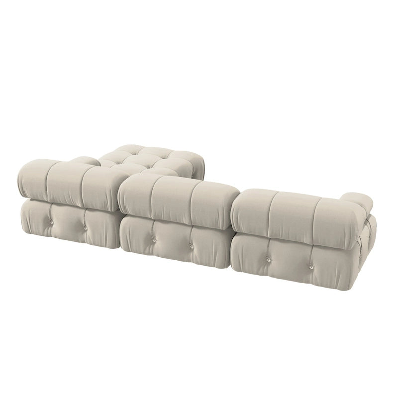Velvet Sectional Sofa Reversible Modular Couch