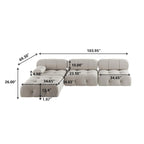 Velvet Sectional Sofa Reversible Modular Couch