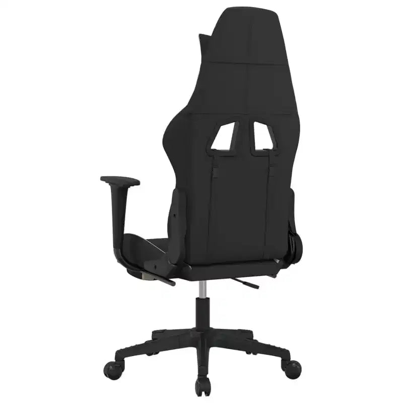 vidaXL Sedia da gaming massaggiante con poggiapiedi, nera e crema, in tessuto