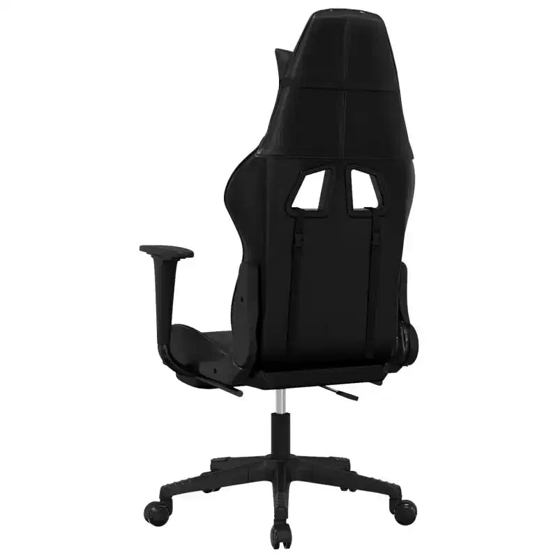 vidaXL Massage Gaming Chair with Footrest, Black, Faux Leather