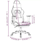 vidaXL Gaming Chair with Footrest, Black and Blue, Faux Leather