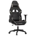 vidaXL Gaming Chair with Footrest, Black and Camouflage, Faux Leather