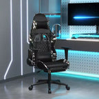 vidaXL Gaming Chair with Footrest, Black and Camouflage, Faux Leather