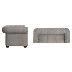 Divano Chesterfield Gdansk con braccioli arrotolati trapuntati