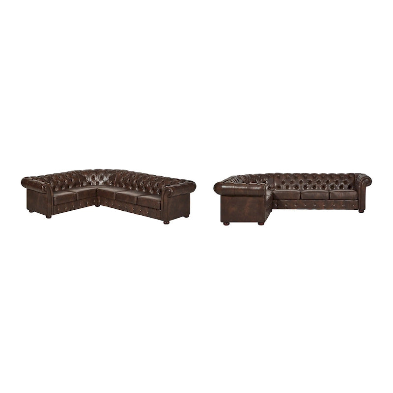 Gdansk 6-Seat L-Shaped Chesterfield Sectional Sofa