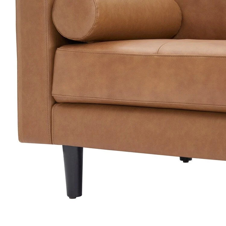 Genuine Mid-Century Leather Sofa Couch for Living Room Luxury Couch Sofa Furniture for Home Office Bedroom