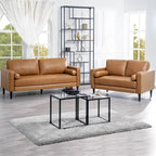 Genuine Mid-Century Leather Sofa Couch for Living Room Luxury Couch Sofa Furniture for Home Office Bedroom