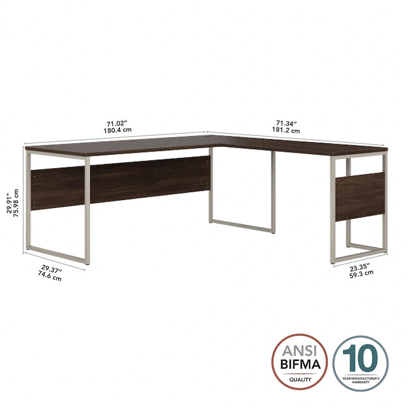 Hybrid 72W x 30D L Shaped Table Desk by Bush Business Furniture