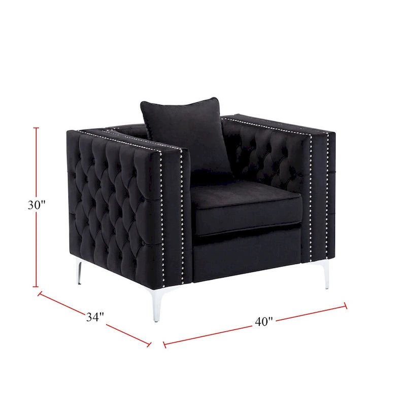 Velvet Fabric Sofa Loveseat Living Room Set