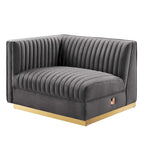Sanguine Channel Tufted Performance Velvet Modular Sectional Sofa Left-Arm Chair