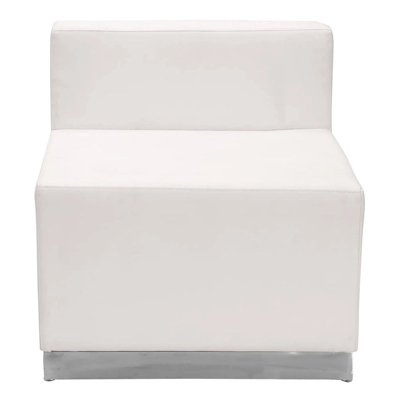 LeatherSoft Chair w/Brushed Stainless Steel Base - Reception Furniture
