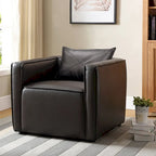 Jier Modern Breathable Vinyl Padded Accent Chair by Furniture of America