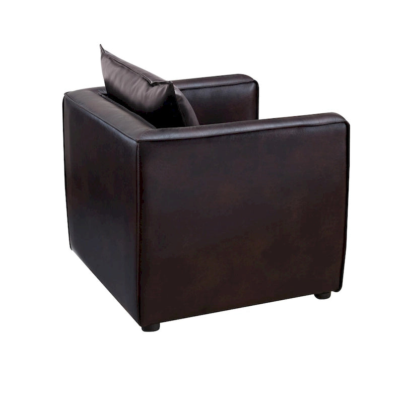 Sedia d'accento Jier moderna imbottita in vinile traspirante di Furniture of America