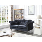 Divanetto Chesterfield Hollywood in velluto da 172 cm con 2 cuscini decorativi - 172L x 89W x 86H cm