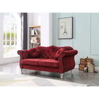 Divanetto Chesterfield Hollywood in velluto da 172 cm con 2 cuscini decorativi - 172L x 89W x 86H cm