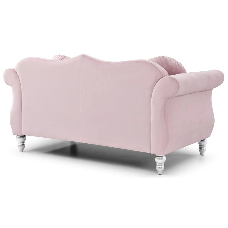 Divanetto Chesterfield Hollywood in velluto da 172 cm con 2 cuscini decorativi - 172L x 89W x 86H cm