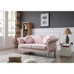 Divanetto Chesterfield Hollywood in velluto da 172 cm con 2 cuscini decorativi - 172L x 89W x 86H cm