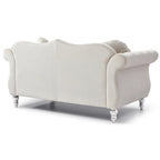 Divanetto Chesterfield Hollywood in velluto da 172 cm con 2 cuscini decorativi - 172L x 89W x 86H cm