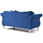 Divanetto Chesterfield Hollywood in velluto da 172 cm con 2 cuscini decorativi - 172L x 89W x 86H cm
