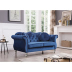 Divanetto Chesterfield Hollywood in velluto da 172 cm con 2 cuscini decorativi - 172L x 89W x 86H cm