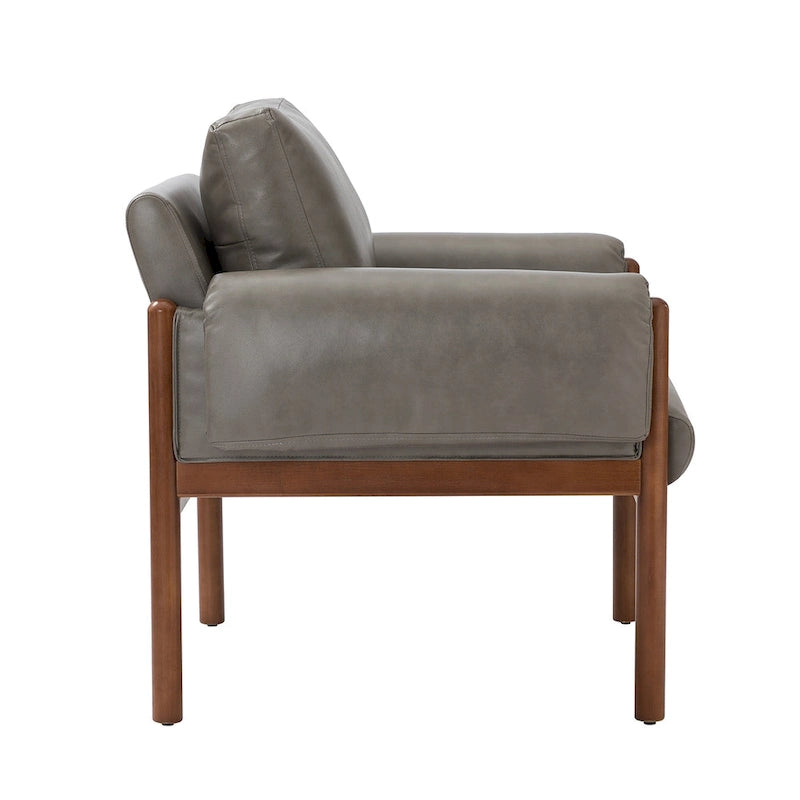 Tiago Comfy Glossy Living Room Armchair with Solid Wood Base Set of 2