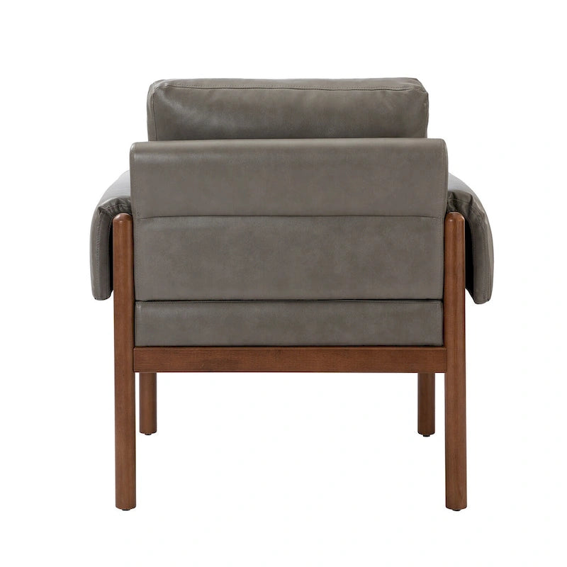 Tiago Comfy Glossy Living Room Armchair with Solid Wood Base Set of 2