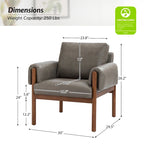 Tiago Comfy Glossy Living Room Armchair with Solid Wood Base Set of 2