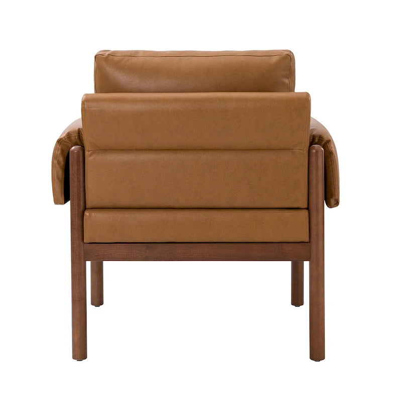 Tiago Comfy Glossy Living Room Armchair with Solid Wood Base Set of 2