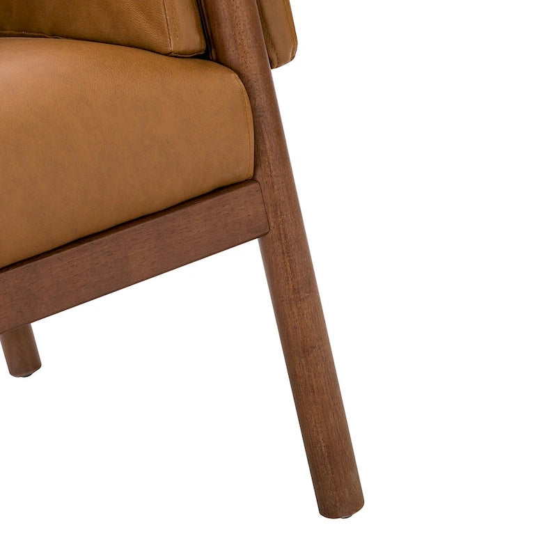 Tiago Comfy Glossy Living Room Armchair with Solid Wood Base Set of 2