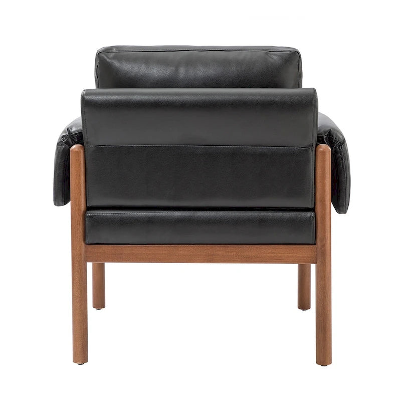 Tiago Comfy Glossy Living Room Armchair with Solid Wood Base Set of 2