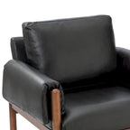 Tiago Comfy Glossy Living Room Armchair with Solid Wood Base Set of 2