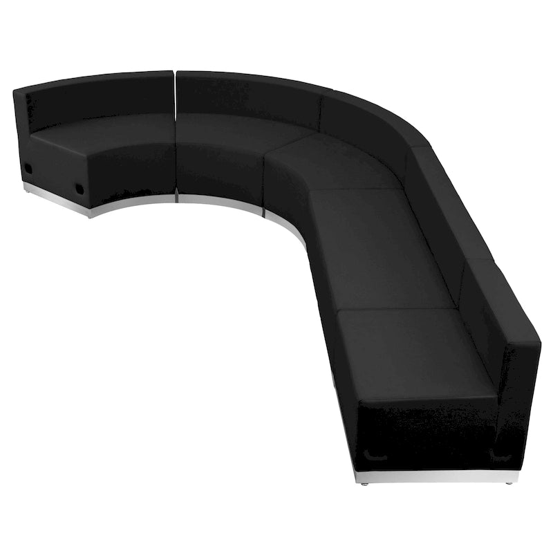 Configurazione reception modulare a 5 pezzi in LeatherSoft con schienale e seduta tesi