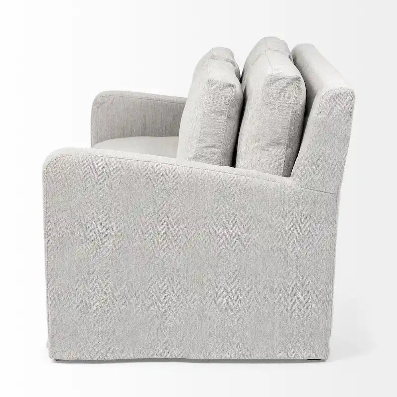 Denly I Beige Slipcover Two Seater Sofa