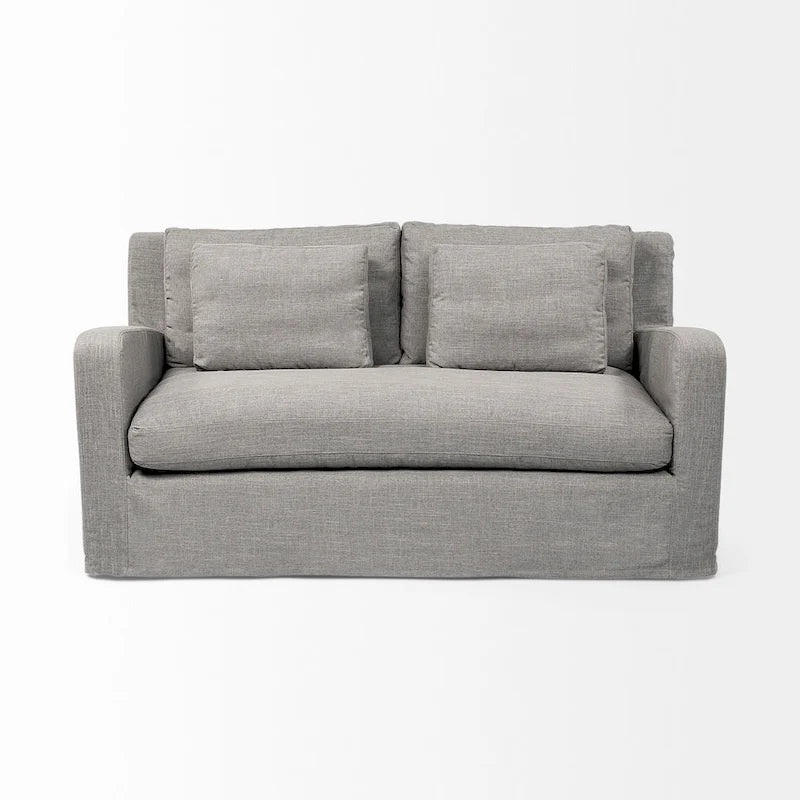 Denly I Beige Slipcover Two Seater Sofa