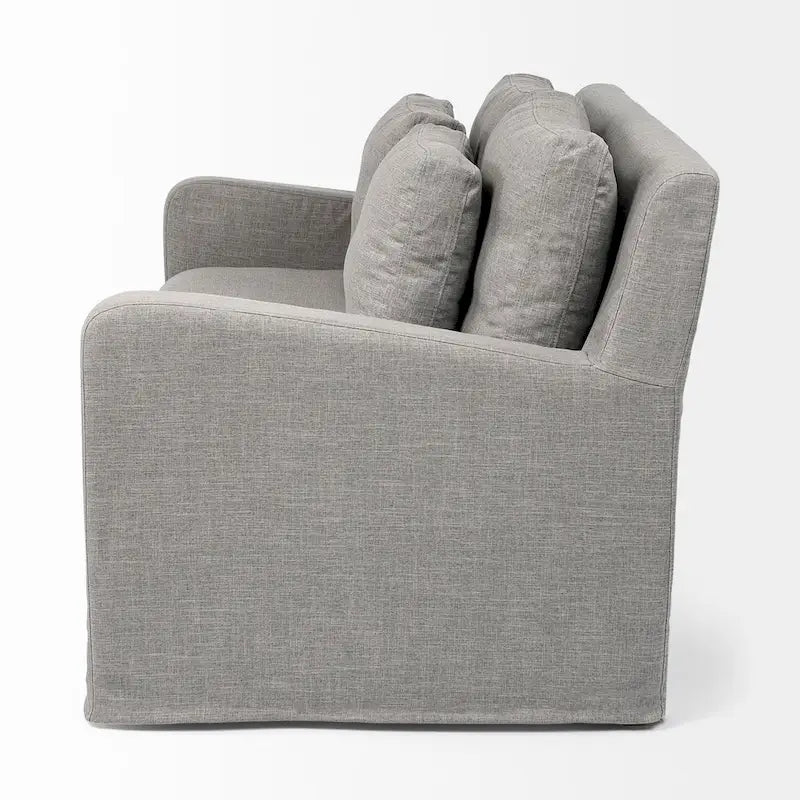 Denly I Beige Slipcover Two Seater Sofa