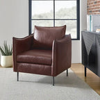 Jaime Modern Vegan Leather Accent Chair with removable Cushion by HULALA HOME