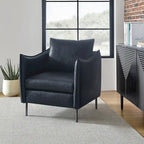 Jaime Modern Vegan Leather Accent Chair with removable Cushion by HULALA HOME