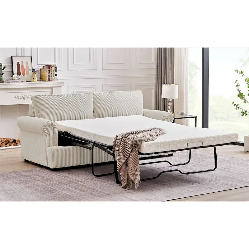 US Pride Furniture Viviana 76 inch Polyester Cushion Back Sofa Bed