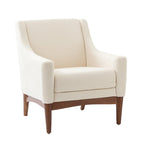 Francis Mid-century Modern Upholstered Armchair with Sloped Arms and Solid Wood Legs by HULALA HOME