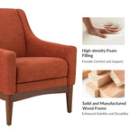 Francis Mid-century Modern Upholstered Armchair with Sloped Arms and Solid Wood Legs by HULALA HOME