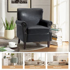 Levi Vegan Transitional Armchair with Rolled Arms Set of 2