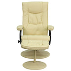 Contemporary Multi-Position Recliner and Ottoman with Wrapped Base