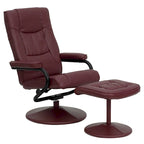 Contemporary Multi-Position Recliner and Ottoman with Wrapped Base