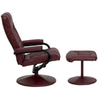 Contemporary Multi-Position Recliner and Ottoman with Wrapped Base
