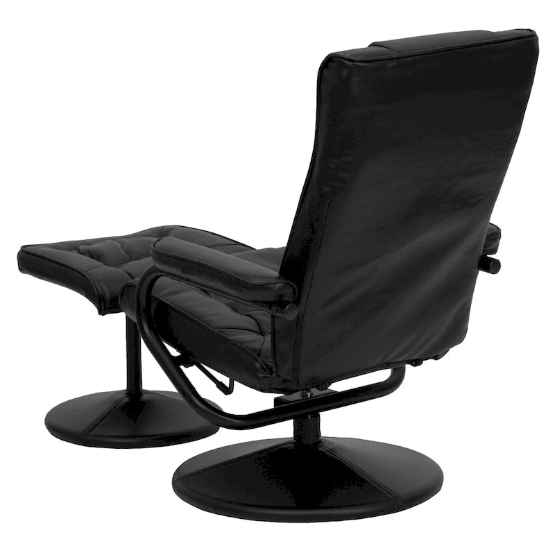Contemporary Multi-Position Recliner and Ottoman with Wrapped Base